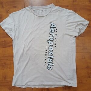 Aeropostale Graphic Tee Mens Medium Cream Good Short Sleeve New York Original